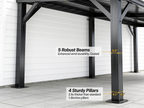 Slate 8×10 ft Wall-Mounted Lean-To Gazebo with Drainage