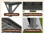 Slate 8×10 ft Wall-Mounted Lean-To Gazebo with Drainage