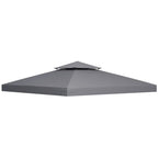 Deep grey double-tier vented gazebo replacement canopy top