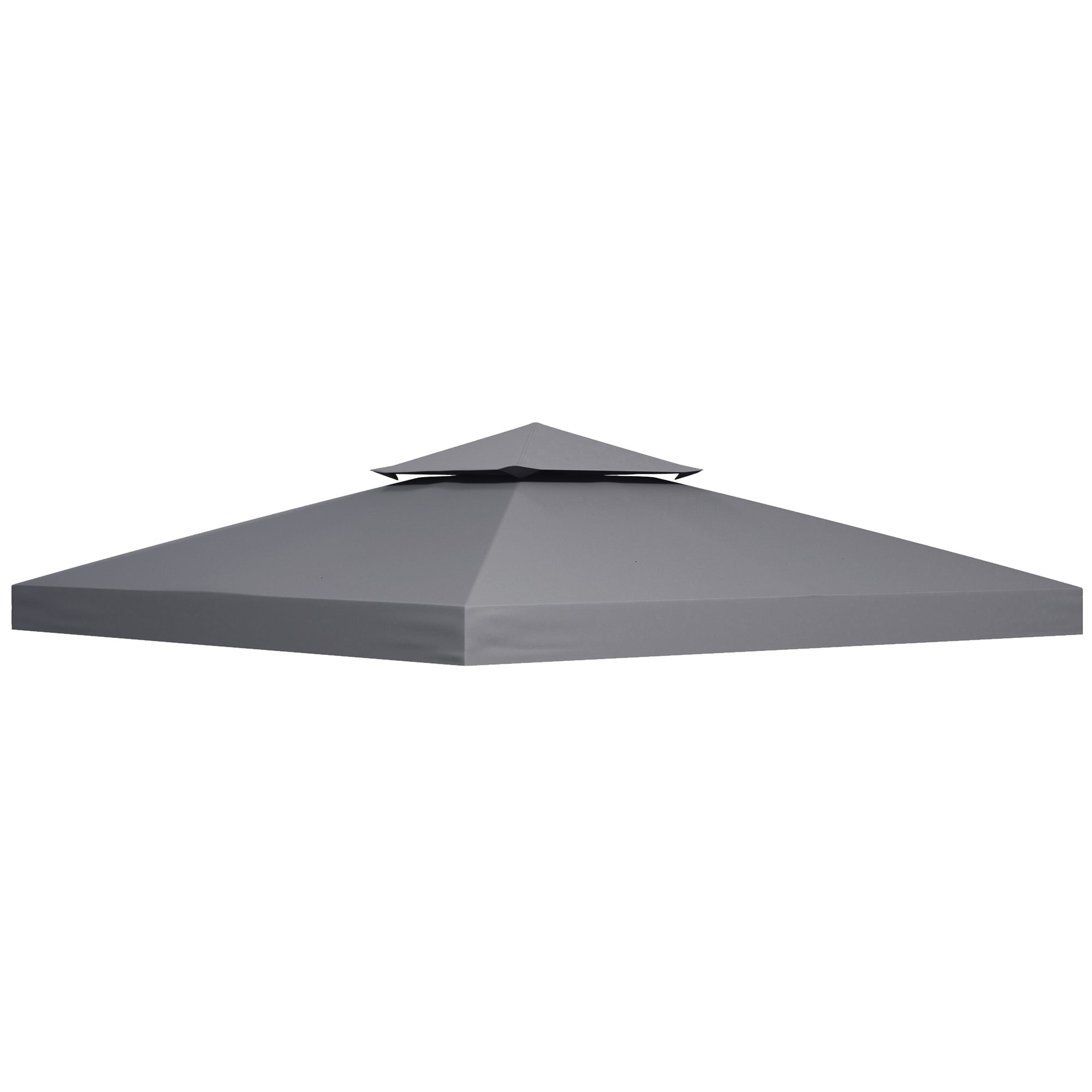 Deep grey double-tier vented gazebo replacement canopy top