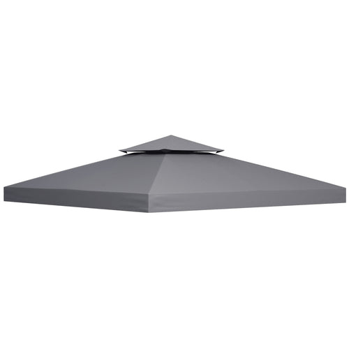Deep grey double-tier vented gazebo replacement canopy top