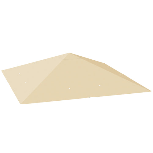 Beige PVC-coated gazebo replacement canopy with corner drain holes