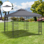 Dark gray two-tier replacement canopy top for a 10 by 10 foot gazebo