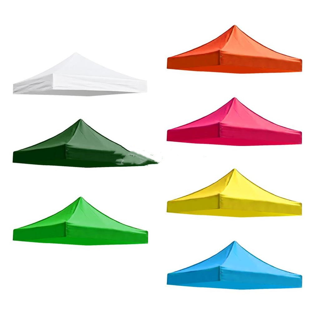 Folding pop-up canopy with four corner legs at an outdoor event