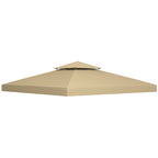 Deep beige double-tier vented gazebo replacement canopy top