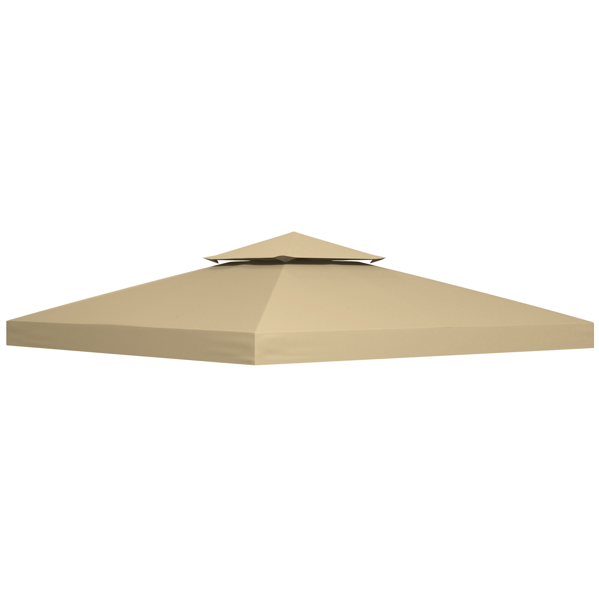 Deep beige double-tier vented gazebo replacement canopy top