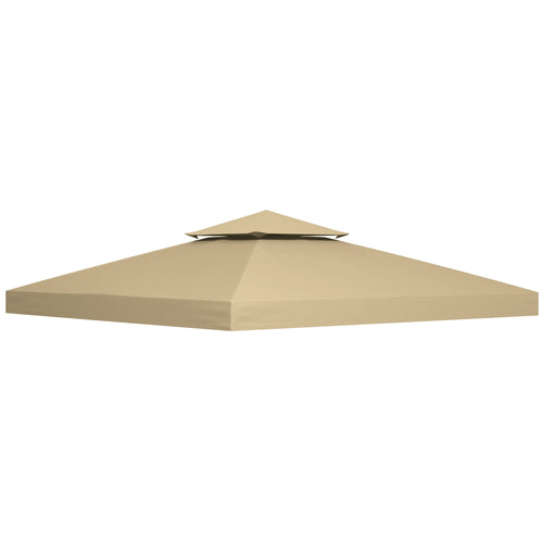 Deep beige double-tier vented gazebo replacement canopy top