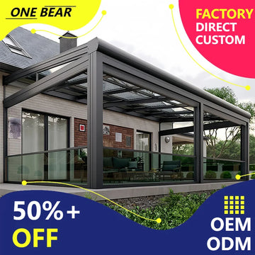 Custom-Size Aluminum Sunroom with Tempered Glass Roof for All-Season Backyard & Patio Use