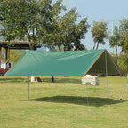 Silver-coated waterproof canopy tarp providing shade outdoors