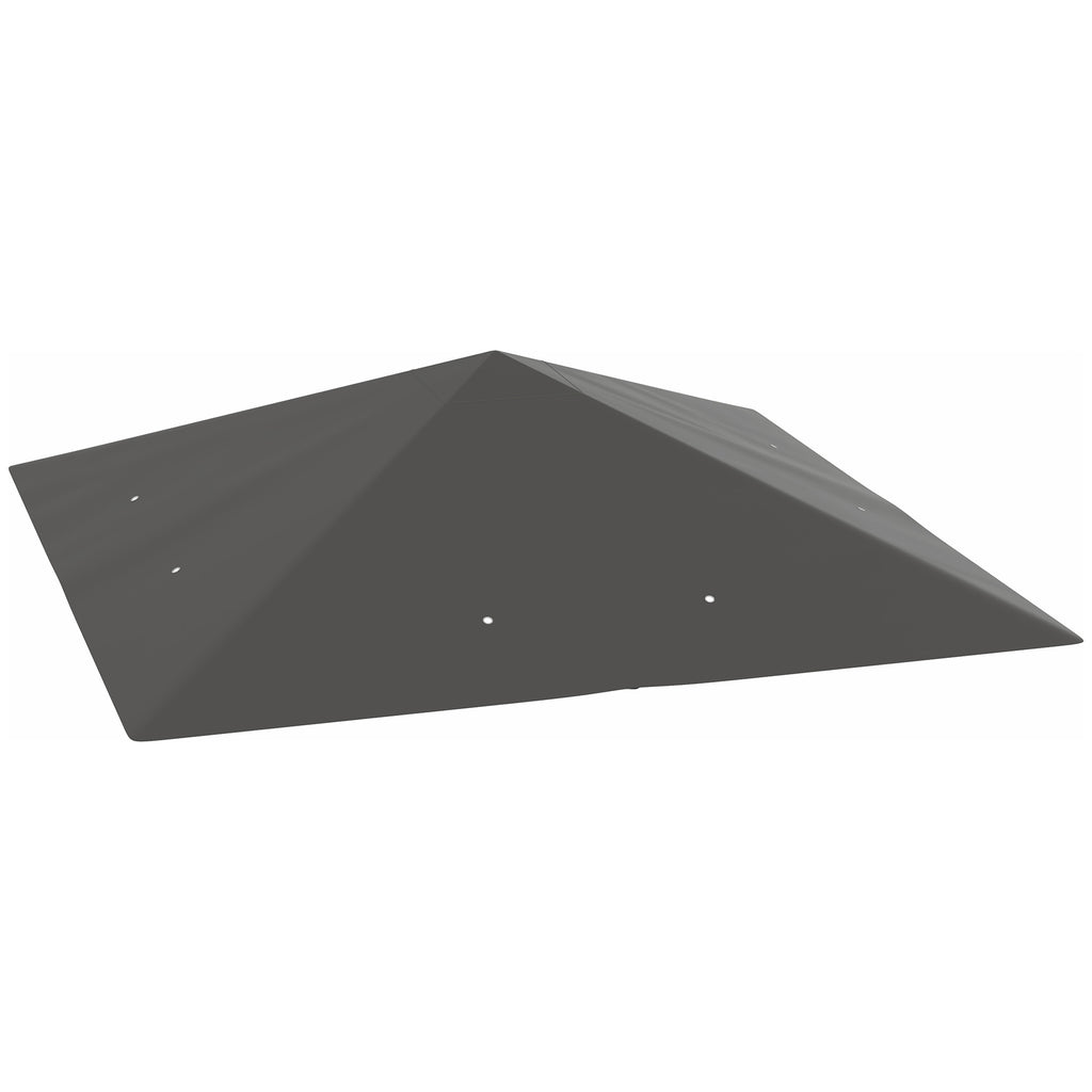 Grey PVC-coated gazebo replacement canopy with corner drain holes