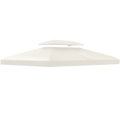 Cream two-tier replacement canopy for a 3 by 4 metre rectangular gazebo